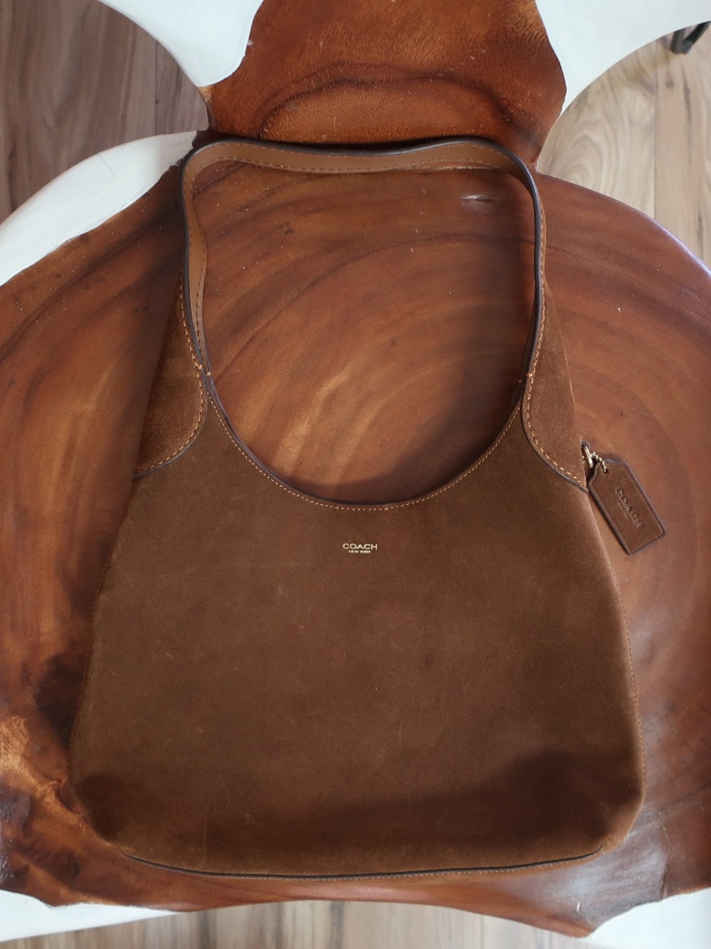 Coach Brooklyn 28 in Warm Brown Suede - Picture 1 of 14